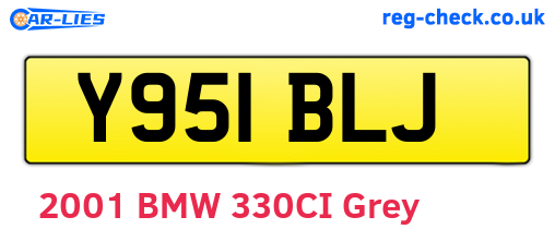 Y951BLJ are the vehicle registration plates.