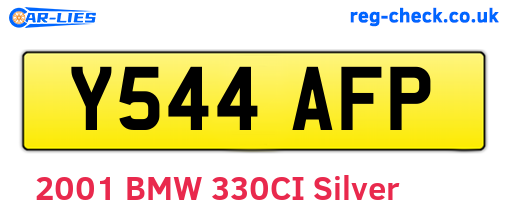 Y544AFP are the vehicle registration plates.