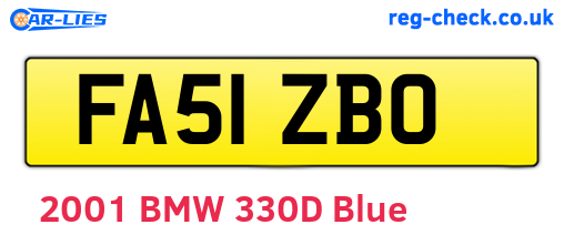 FA51ZBO are the vehicle registration plates.