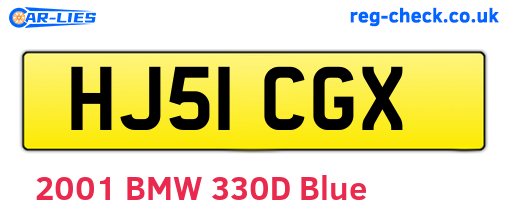 HJ51CGX are the vehicle registration plates.