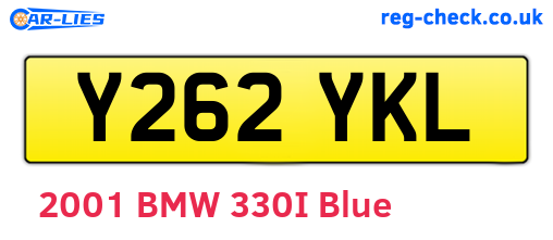 Y262YKL are the vehicle registration plates.