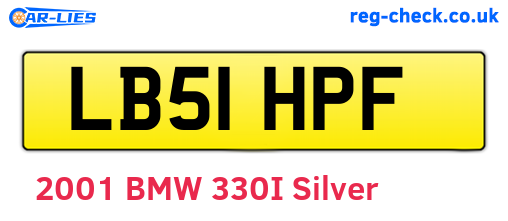 LB51HPF are the vehicle registration plates.