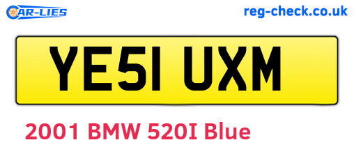 YE51UXM are the vehicle registration plates.