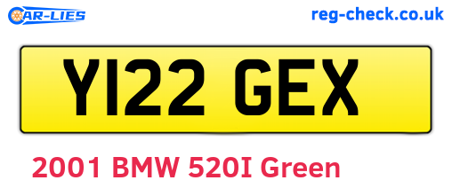 Y122GEX are the vehicle registration plates.