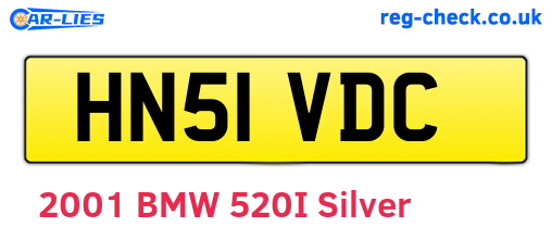 HN51VDC are the vehicle registration plates.