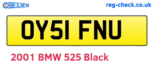 OY51FNU are the vehicle registration plates.