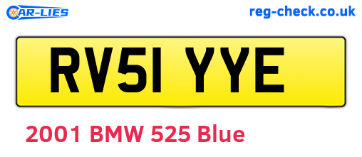 RV51YYE are the vehicle registration plates.