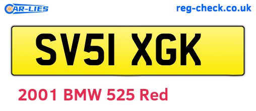 SV51XGK are the vehicle registration plates.