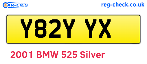 Y82YYX are the vehicle registration plates.