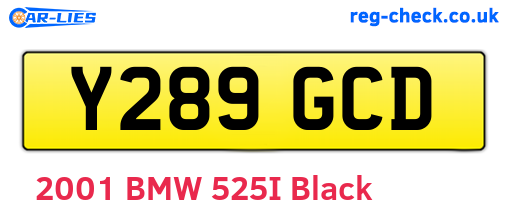 Y289GCD are the vehicle registration plates.