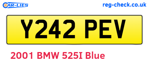 Y242PEV are the vehicle registration plates.