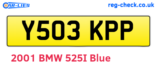 Y503KPP are the vehicle registration plates.