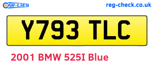 Y793TLC are the vehicle registration plates.