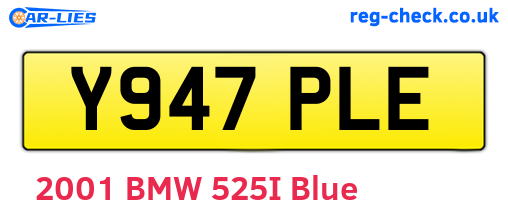 Y947PLE are the vehicle registration plates.