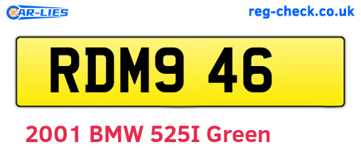 RDM946 are the vehicle registration plates.