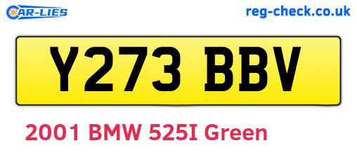 Y273BBV are the vehicle registration plates.