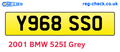 Y968SSO are the vehicle registration plates.