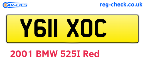 Y611XOC are the vehicle registration plates.