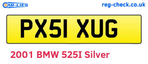 PX51XUG are the vehicle registration plates.