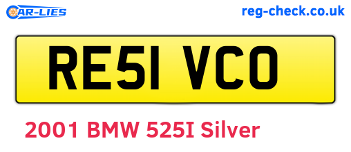 RE51VCO are the vehicle registration plates.