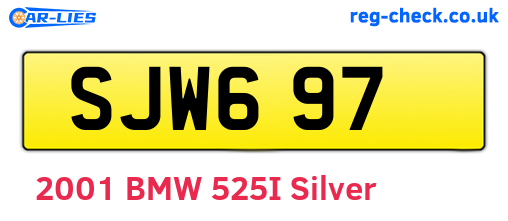SJW697 are the vehicle registration plates.