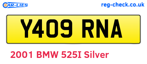 Y409RNA are the vehicle registration plates.