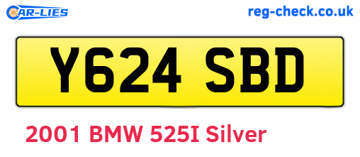 Y624SBD are the vehicle registration plates.