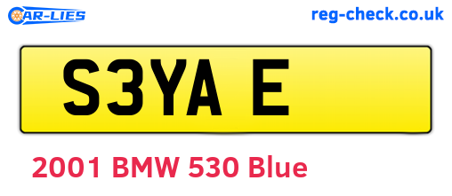 S3YAE are the vehicle registration plates.