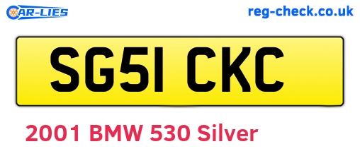 SG51CKC are the vehicle registration plates.