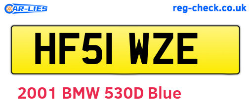 HF51WZE are the vehicle registration plates.