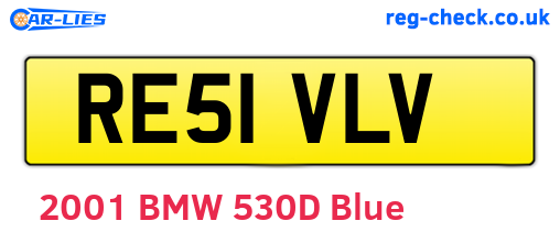 RE51VLV are the vehicle registration plates.