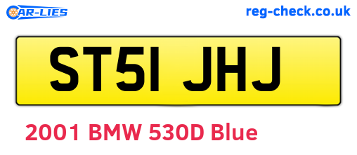 ST51JHJ are the vehicle registration plates.
