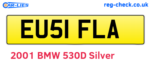EU51FLA are the vehicle registration plates.