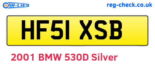 HF51XSB are the vehicle registration plates.