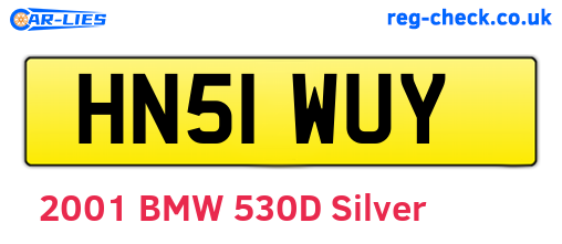 HN51WUY are the vehicle registration plates.