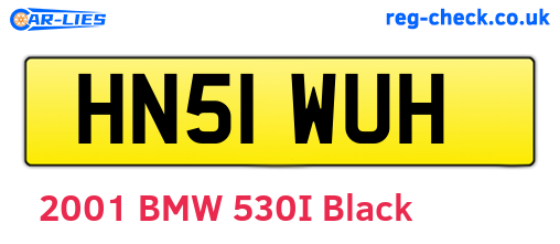 HN51WUH are the vehicle registration plates.