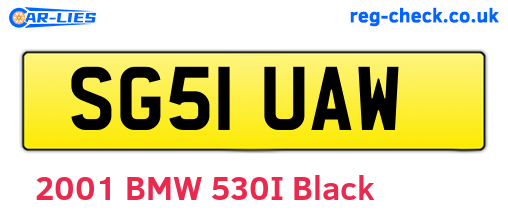 SG51UAW are the vehicle registration plates.