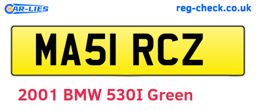 MA51RCZ are the vehicle registration plates.
