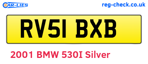 RV51BXB are the vehicle registration plates.