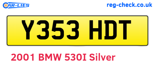 Y353HDT are the vehicle registration plates.