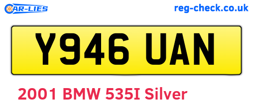 Y946UAN are the vehicle registration plates.