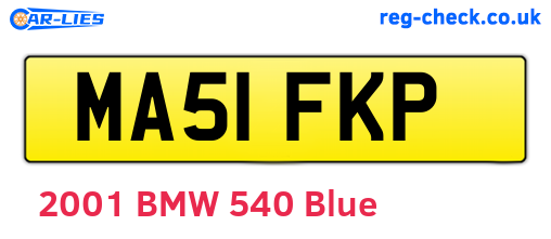 MA51FKP are the vehicle registration plates.
