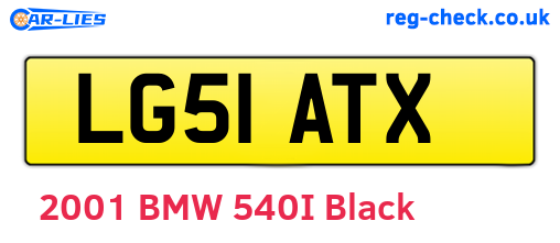 LG51ATX are the vehicle registration plates.