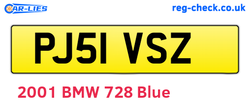 PJ51VSZ are the vehicle registration plates.