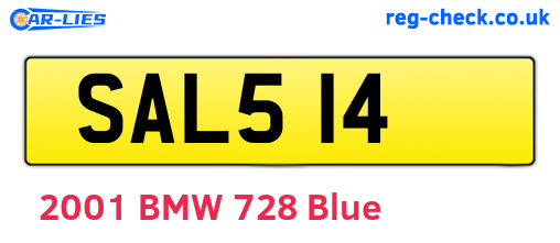 SAL514 are the vehicle registration plates.