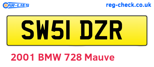 SW51DZR are the vehicle registration plates.