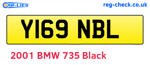 Y169NBL are the vehicle registration plates.