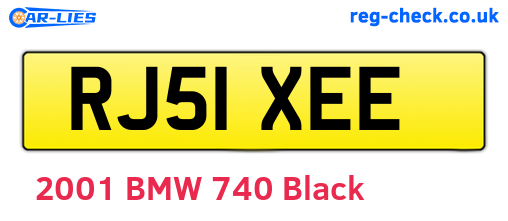RJ51XEE are the vehicle registration plates.