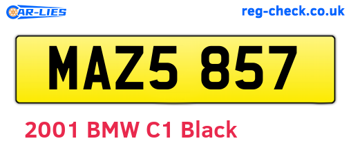 MAZ5857 are the vehicle registration plates.