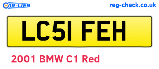 LC51FEH are the vehicle registration plates.